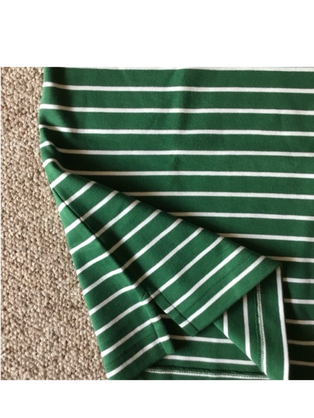 Lands' End Men’s XL Pima Cotton Polo Shirt Green White Striped Golf Polo NWT - Picture 5 of 7
